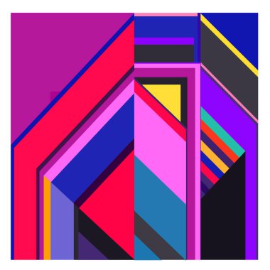 Kaynak için vektör renkli geometrik ve eğri arkaplan deseni