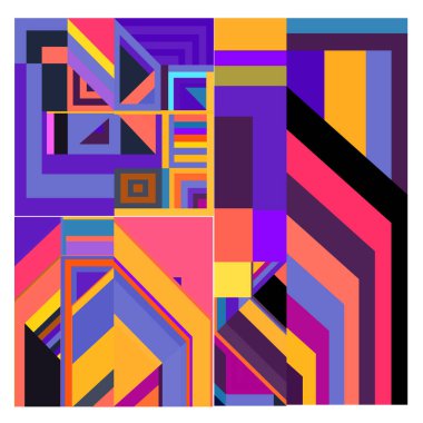 Kaynak için vektör renkli geometrik ve eğri arkaplan deseni