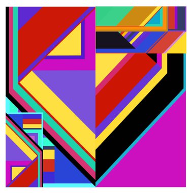 Kaynak için vektör renkli geometrik ve eğri arkaplan deseni