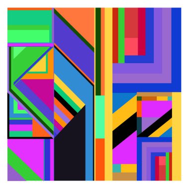 Kaynak için vektör renkli geometrik ve eğri arkaplan deseni