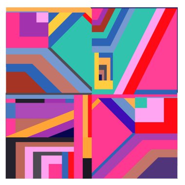 Kaynak için vektör renkli geometrik ve eğri arkaplan deseni