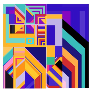 Kaynak için vektör renkli geometrik ve eğri arkaplan deseni