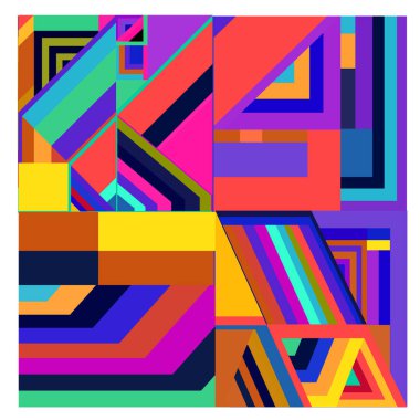 Kaynak için vektör renkli geometrik ve eğri arkaplan deseni