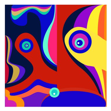 Kaynak için vektör renkli geometrik ve eğri arkaplan deseni