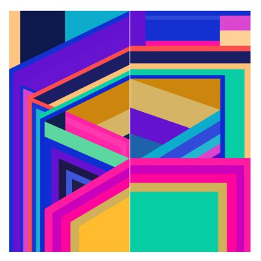 Kaynak için vektör renkli geometrik ve eğri arkaplan deseni