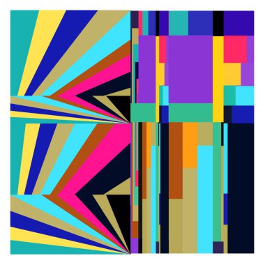 Kaynak için vektör renkli geometrik ve eğri arkaplan deseni