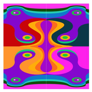 Kaynak için vektör renkli geometrik ve eğri arkaplan deseni