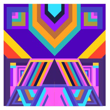 Kaynak için vektör renkli geometrik ve eğri arkaplan deseni