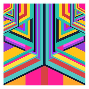 Kaynak için vektör renkli geometrik ve eğri arkaplan deseni