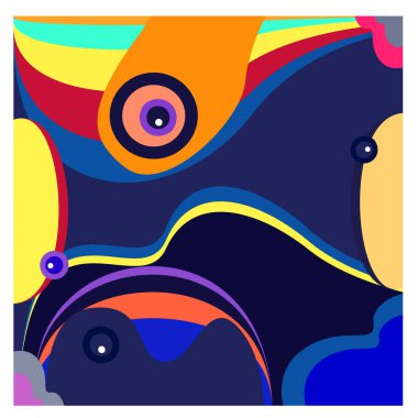 Kaynak için vektör renkli geometrik ve eğri arkaplan deseni