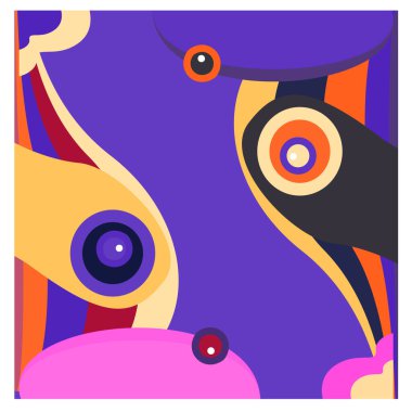 Kaynak için vektör renkli geometrik ve eğri arkaplan deseni