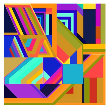 Kaynak için vektör renkli geometrik ve eğri arkaplan deseni