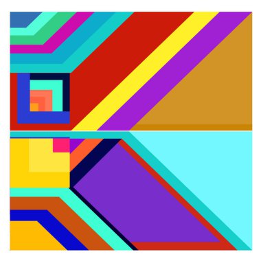 Kaynak için vektör renkli geometrik ve eğri arkaplan deseni