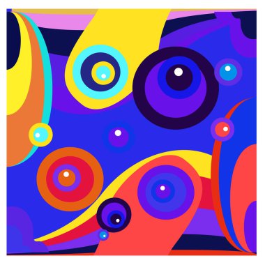 Kaynak için vektör renkli geometrik ve eğri arkaplan deseni