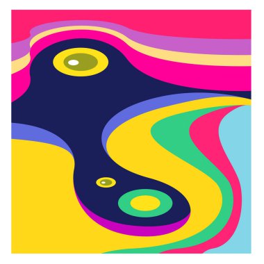 Kaynak için vektör renkli geometrik ve eğri arkaplan deseni