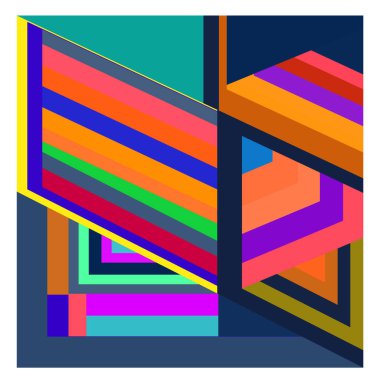 Kaynak için vektör renkli geometrik ve eğri arkaplan deseni