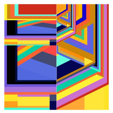 Kaynak için vektör renkli geometrik ve eğri arkaplan deseni