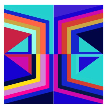 Kaynak için vektör renkli geometrik ve eğri arkaplan deseni