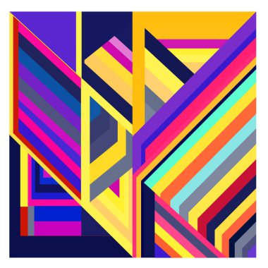 Kaynak için vektör renkli geometrik ve eğri arkaplan deseni