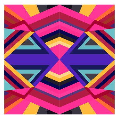 Kaynak için vektör renkli geometrik ve eğri arkaplan deseni