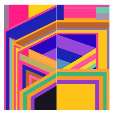 Kaynak için vektör renkli geometrik ve eğri arkaplan deseni