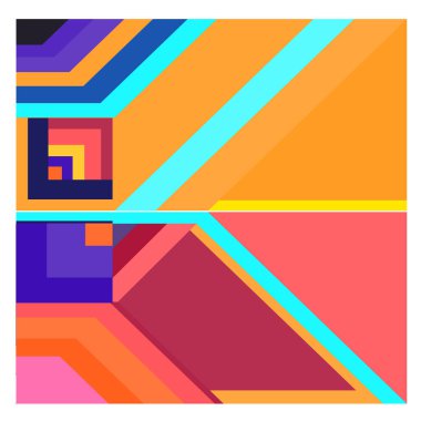 Kaynak için vektör renkli geometrik ve eğri arkaplan deseni