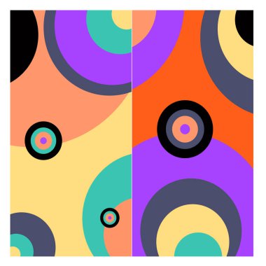 Kaynak için vektör renkli geometrik ve eğri arkaplan deseni