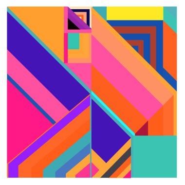 Kaynak için vektör renkli geometrik ve eğri arkaplan deseni