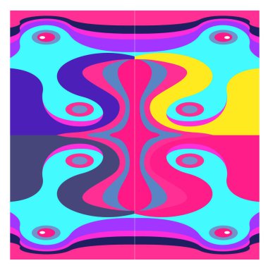 Kaynak için vektör renkli geometrik ve eğri arkaplan deseni