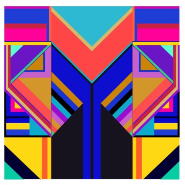 Kaynak için vektör renkli geometrik ve eğri arkaplan deseni