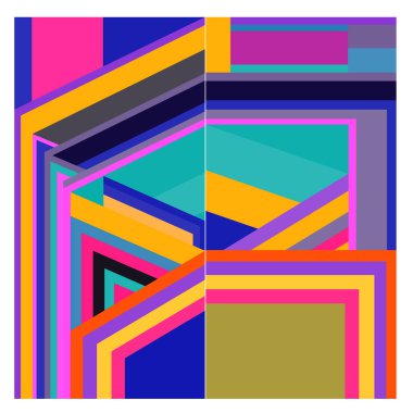 Kaynak için vektör renkli geometrik ve eğri arkaplan deseni