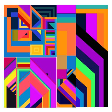 Kaynak için vektör renkli geometrik ve eğri arkaplan deseni