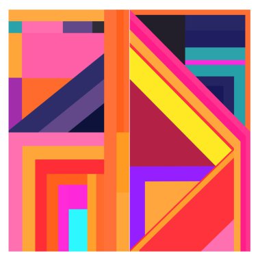 Kaynak için vektör renkli geometrik ve eğri arkaplan deseni