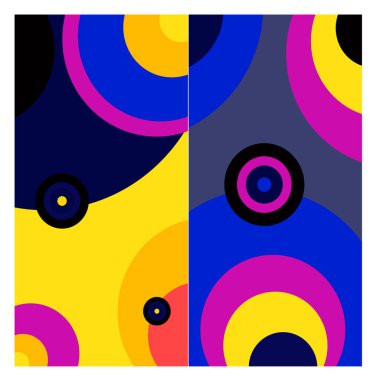 Kaynak için vektör renkli geometrik ve eğri arkaplan deseni