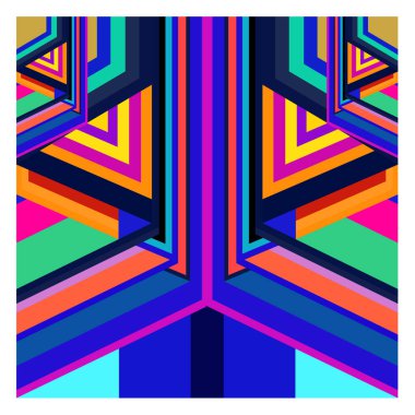 Kaynak için vektör renkli geometrik ve eğri arkaplan deseni