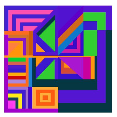 Kaynak için vektör renkli geometrik ve eğri arkaplan deseni