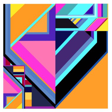 Kaynak için vektör renkli geometrik ve eğri arkaplan deseni