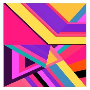 Kaynak için vektör renkli geometrik ve eğri arkaplan deseni