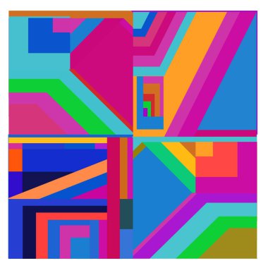 Kaynak için vektör renkli geometrik ve eğri arkaplan deseni