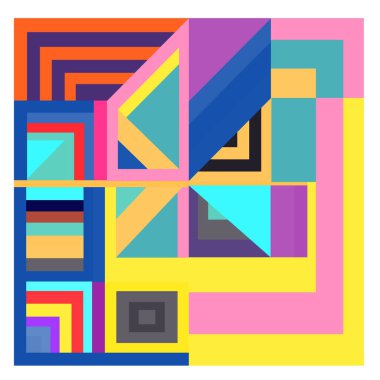 Kaynak için vektör renkli geometrik ve eğri arkaplan deseni