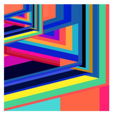 Kaynak için vektör renkli geometrik ve eğri arkaplan deseni