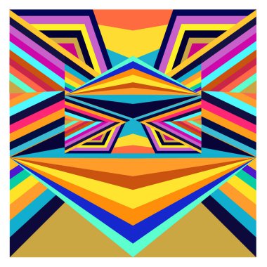 Kaynak için vektör renkli geometrik ve eğri arkaplan deseni