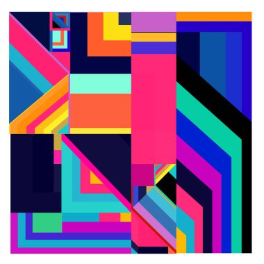 Kaynak için vektör renkli geometrik ve eğri arkaplan deseni