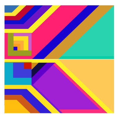 Kaynak için vektör renkli geometrik ve eğri arkaplan deseni