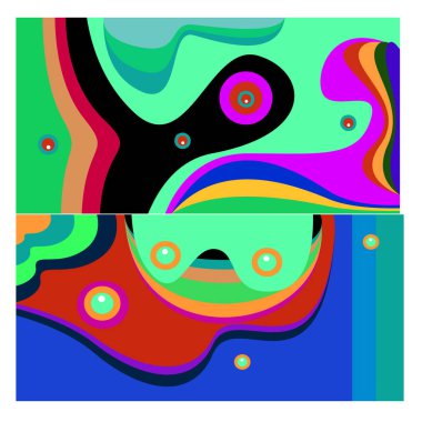 Kaynak için vektör renkli geometrik ve eğri arkaplan deseni