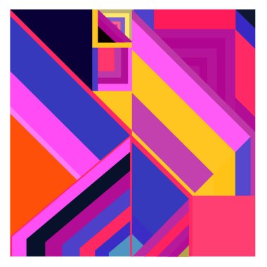 Kaynak için vektör renkli geometrik ve eğri arkaplan deseni