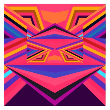 Kaynak için vektör renkli geometrik ve eğri arkaplan deseni