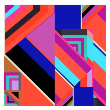 Kaynak için vektör renkli geometrik ve eğri arkaplan deseni