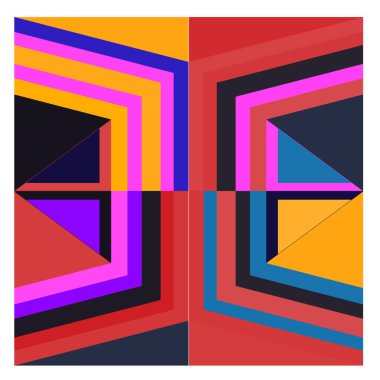 Kaynak için vektör renkli geometrik ve eğri arkaplan deseni