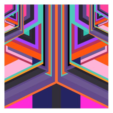 Kaynak için vektör renkli geometrik ve eğri arkaplan deseni